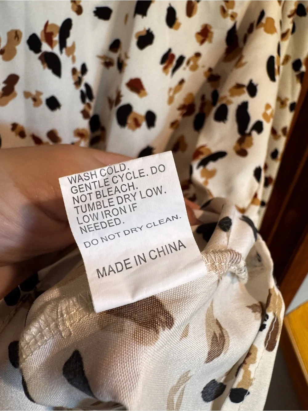 8B. Amazon Cream Ditsy Floral Peplum Blouse with Brown & Black Spots - Picture 6 of 8